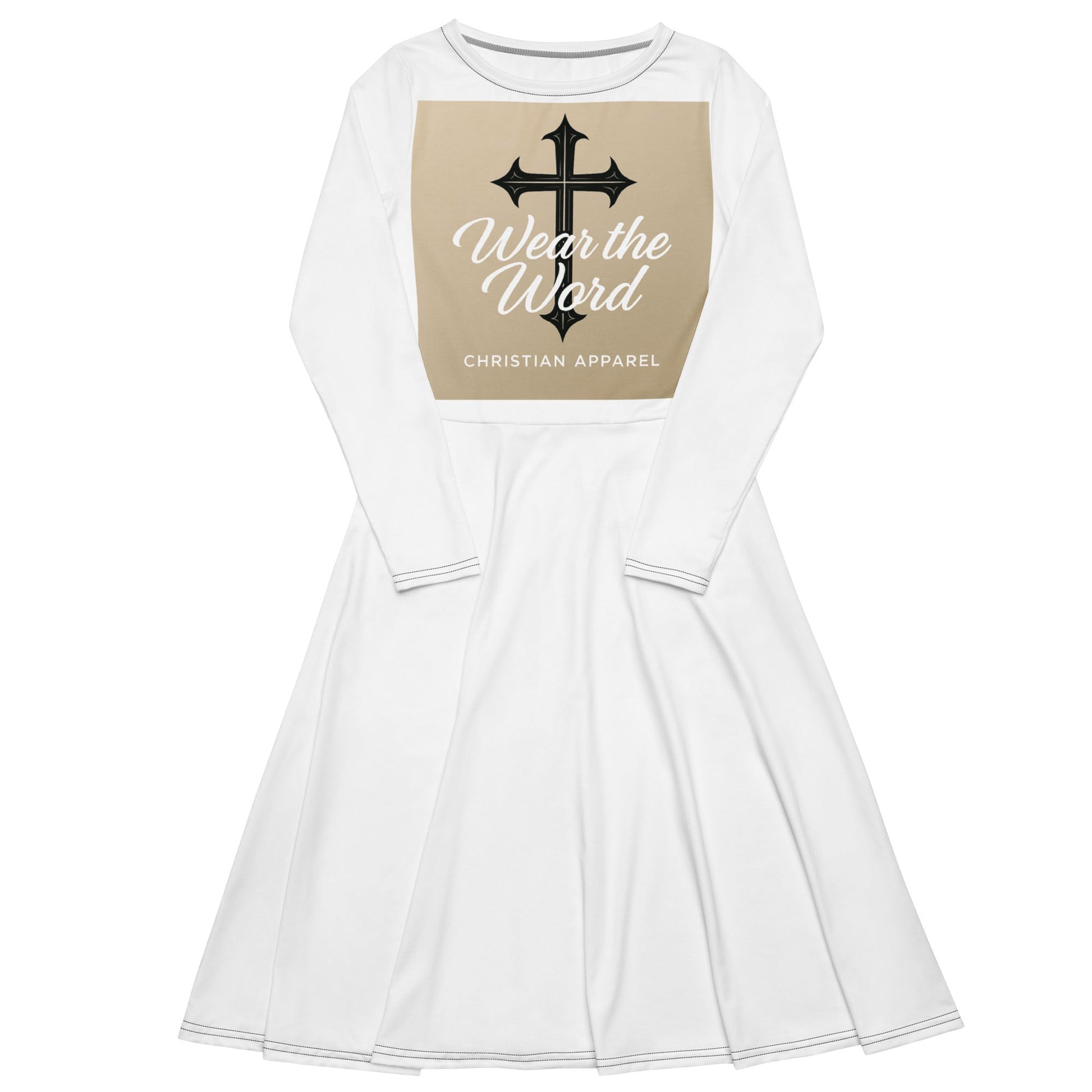 Custom print All-over print long sleeve midi dress – Wear the Word Custom print All-over print long sleeve midi dress – Wear the Word